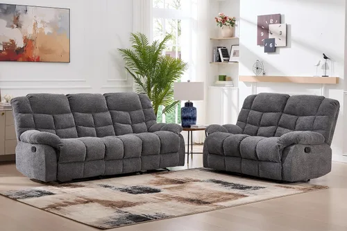 Miniatura 12 de CANMOV Silla reclinable manual, sofá reclinable individual con respaldo y reposabrazos sobrerelleno para sala de estar, muebles de dormitorio