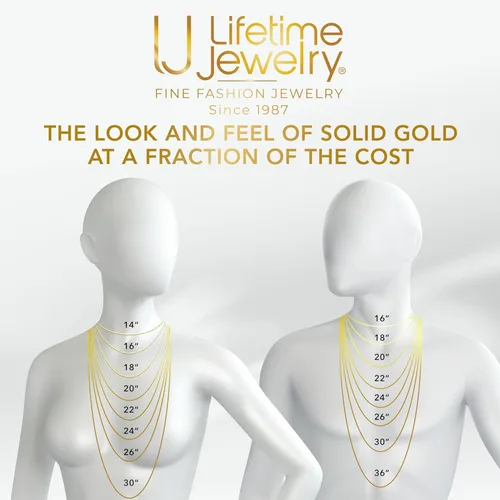 Miniatura 6 de LIFETIME JEWELRY Collares de cadena de eslabones cubanos de 0.315 in para mujeres y hombres, chapados en oro de 24 quilates