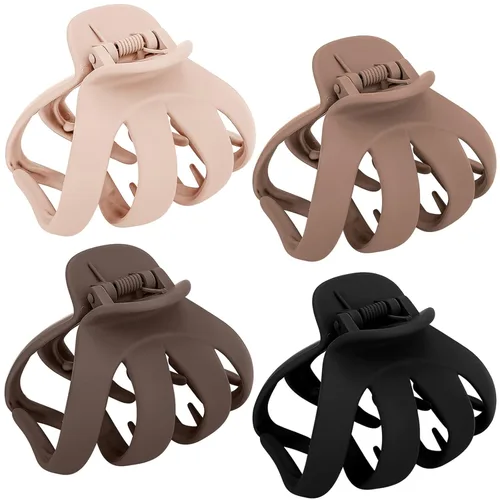 Miniatura 10 de COCIDE 4 pinzas para el cabello para mujer, clip de pulpo grande de acrílico, antideslizante, garra de araña grande para niñas, agarre fuerte, clip