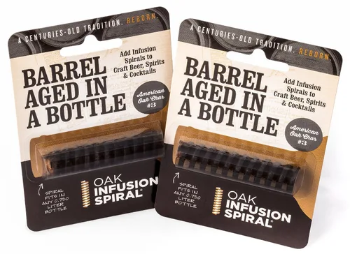 Paquete de 2 - Espiral de infusión de roble envejecido en barril. Envejezca su whisky con espiral de infusión de roble en botella