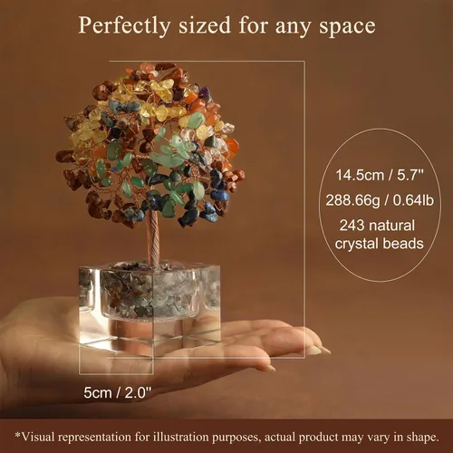 Miniatura 9 de Árbol de la vida de cristal de amatista, decoración de escritorio de oficina en casa, árbol bonsái hecho a mano para calmar, curación espiritual