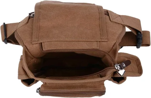 Miniatura 3 de Riñonera de lona para hombres y mujeres, bolsa táctica militar para motocicleta, ciclismo, senderismo, camping, viajes al aire libre, bolsa cruzada