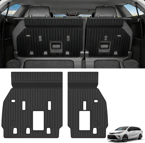 Miniatura 14 de YQ Alfombrillas para Toyota Tundra CrewMax Cab 2022-2026, TPE para todo tipo de clima, juego completo de 2 filas delanteras y traseras para Tundra