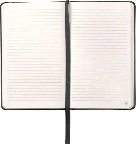 Miniatura 3 de Cuaderno de cuero, diario de escritura, cuero de grano completo, papel a rayas estrechas, cuadernos para el trabajo y la escuela, negro medianoche
