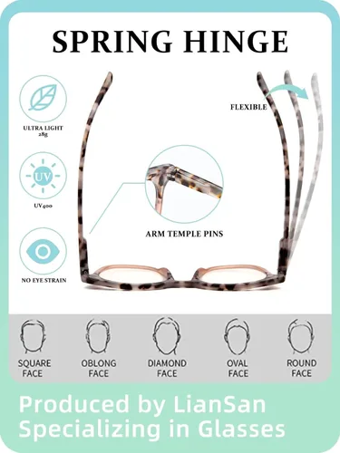 Miniatura 5 de LianSan Paquete de 2 lentes de lectura progresivos multienfoque para mujeres, lectores de computadora con bloqueo de luz azul cercano y lejano