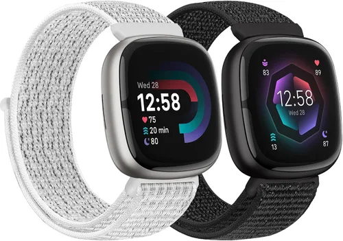 Miniatura 8 de Correas de nailon compatibles con Fitbit Versa 4/Sense 2/Versa 3/Fitbit Sense, correa de repuesto ajustable deportiva suave transpirable