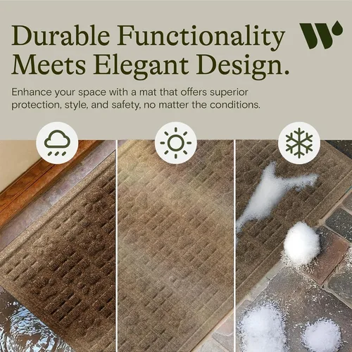 Miniatura 6 de Bungalow Flooring Waterhog - Tapete para puerta, 2 x 3 pies, fabricado en Estados Unidos, duradero y decorativo, antideslizante, interior y Camello