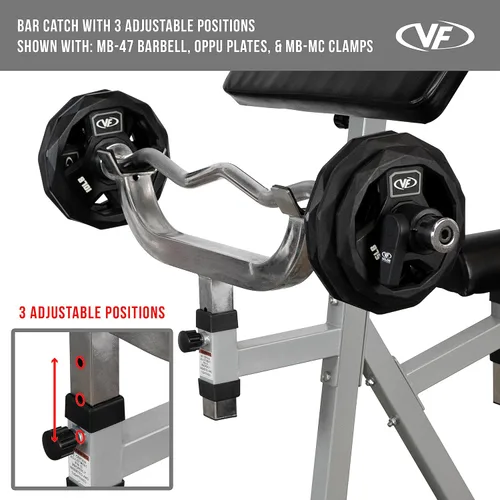 Miniatura 7 de Valor Fitness Banco de rizos Preacher – Máquinas de rizar ajustables para sentarse o pararse para la parte superior del cuerpo, gimnasio en casa
