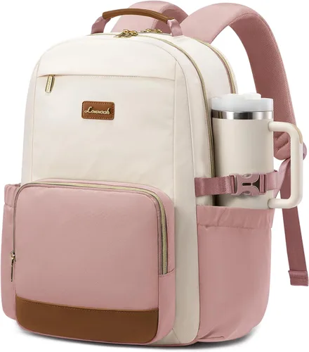 Miniatura 58 de LOVEVOOK Mochila para laptop para mujer con bolsillo para taza de gran capacidad, bolsa de computadora portátil de 15.6 pulgadas, mochila de viaje