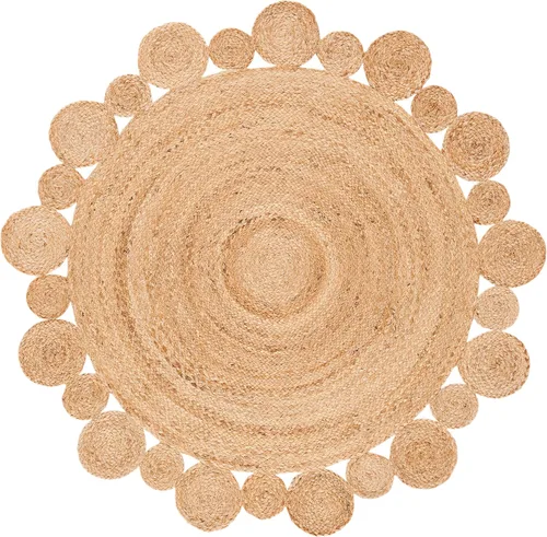 Miniatura 3 de SAFAVIEH Natural Fiber Collection - Alfombra redonda de 3 pies, natural, hecha a mano, estilo bohemio, con encanto de campo, ideal para zonas