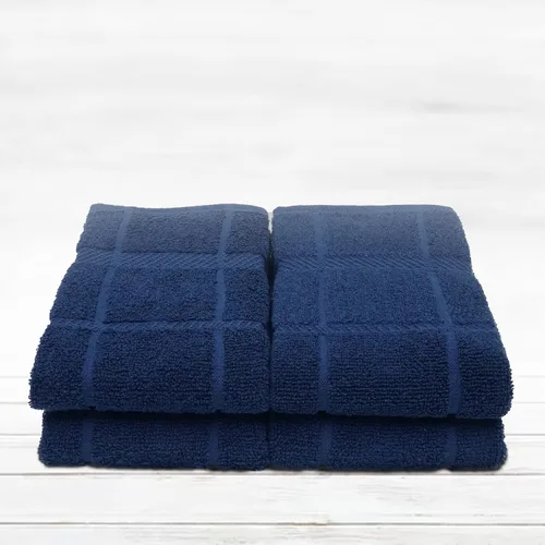 Miniatura 5 de Toallas de cocina de rizo 100% algodón para cocina, paquete de 4 unidades, lisas, 16 x 26 pulgadas, súper suaves y absorbentes, perfectas para Azul