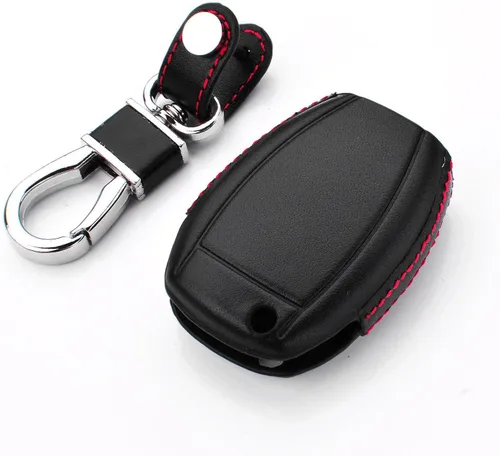 Miniatura 6 de Funda para llavero de cuero genuino para Mercedes-Benz Clase A B C E S G M V Clase CLA CLS GLA GLC GLE GLK GL GLS SL SLK SLC Viano para el estuche