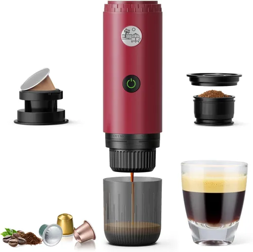 Miniatura 10 de RECAFIMIL Máquina de Espresso Eléctrica Portátil, Cafetera de Viaje para Camping, Cafetera de Auto con Autocalentamiento con USB-C, Con Café Molido