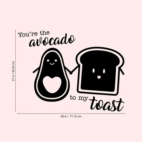 Miniatura 3 de Calcomanía de vinilo para el día de San Valentín – You're The Avocado to My Toast – 21 x 28 pulgadas – Decoración de San Valentín para parejas