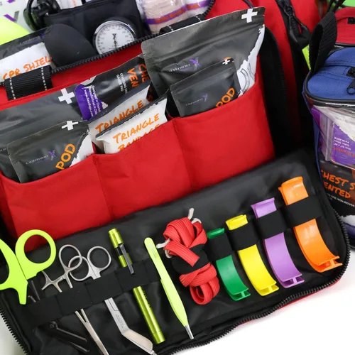 Miniatura 2 de Lightning X - Bolsa de trauma EMT extra grande para médico de primera respuesta equipada con kit de llenado C, color rojo