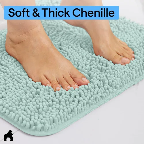 Miniatura 273 de Gorilla Grip - Tapete de baño de felpilla gruesa, suave y absorbente, secado rápido, de microfibra, con reverso de caucho, para piso de ducha, Nube