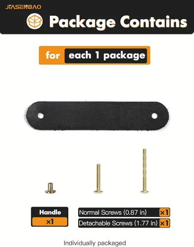 Miniatura 6 de Tiradores de cuero negro para cajones, paquete de 6 manijas de cuero, pomos de gabinete para cajones de gabinete de cocina, tocador de baño, manijas