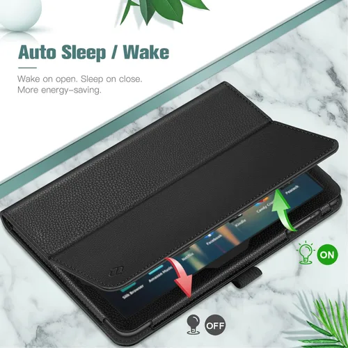 Miniatura 4 de Fintie - Funda de piel sintética con función atril para Amazon Fire HD 8 y Fire HD 8 Plus (10ª generación, versión 2020), color negro