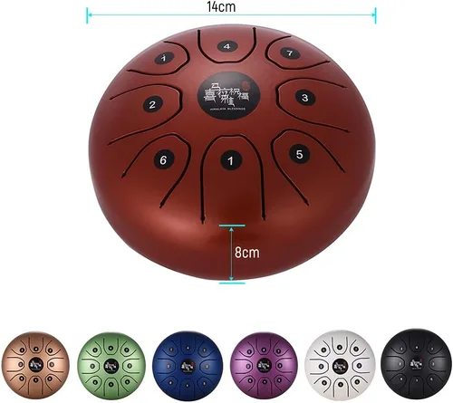 Miniatura 2 de Mini tambor de lengua de acero de 8 tonos 5.5 pulgadas C Key Percusión Instrumento Handpan Tambor con mazos de tambor Bolsa de transporte Azul