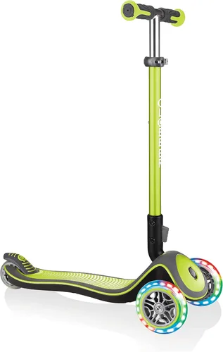 Globber Elite Deluxe Lights - Patinete completo de 3 ruedas con luz, ideal para niños de 3 años en adelante
