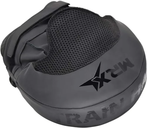 Miniatura 6 de MRX Gel Tech - Gancho de boxeo y almohadillas de Jab MMA Focus Guantes de entrenamiento Thai Kick Strike Shield Curvo Negro/Blanco