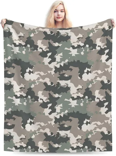 Miniatura 6 de Perinsto Camo Throw Blanket Ultra Soft Warm All Season Camouflage Decorative Fleece Blankets for Bed Chair Car Sofa Couch Bedroom 50"X40