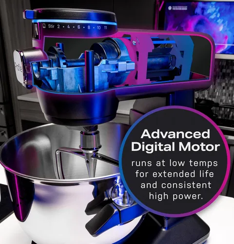 Miniatura 4 de GE Profile - Batidora de pie inteligente, báscula inteligente integrada y tecnología de detección automática, cuenco de acero inoxidable de 7 Negro