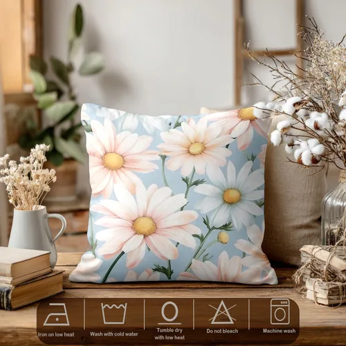 Miniatura 3 de Batmerry Flowers with Stems Throw Pillow Covers, Beautiful Floral Decorative Pillow Covers Digital Printing Blended for Couch Sofa Bed Invisible