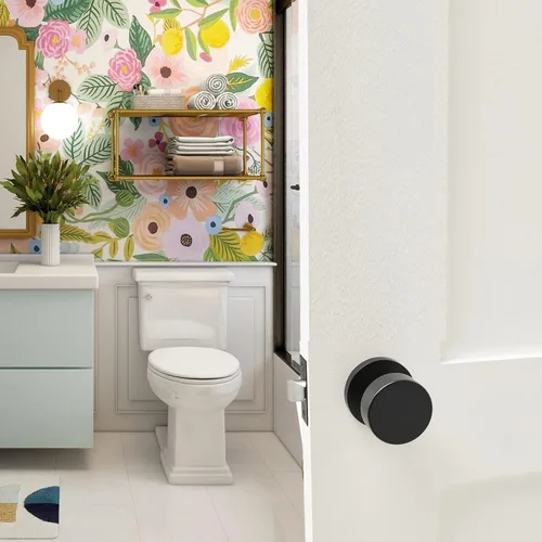 Miniatura 3 de Explore Hardware Bora Bora - Pomo para puerta de paso de latón macizo, color negro mate para puertas de pasillo o armario