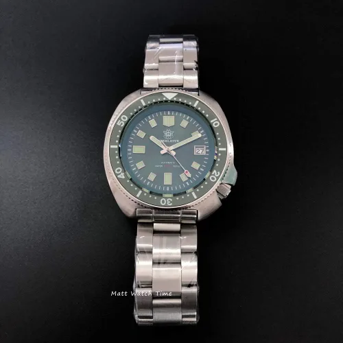 Miniatura 3 de Steeldive SD1970 Reloj de buceo, 6105 Turtle Captain Willard, NH35, Zafiro, Verde, Buceador, BNIB, Buceador, reloj de buceo