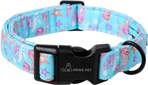 Miniatura 12 de Aring Pet Collar de algodón, ligero y ajustable, con hebilla de liberación rápida para perros pequeños, medianos y grandes, para cachorros, S