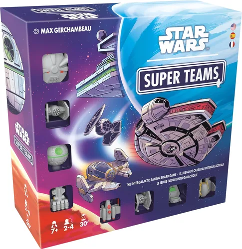 Juego de mesa Star Wars Super Teams - Carrera de estrategia rápida a través de la galaxia, divertido para familias, niños y adultos, a partir de 7