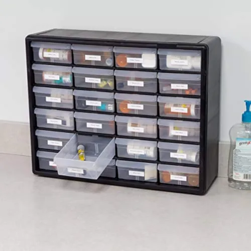 Miniatura 2 de 24 piezas de plástico para almacenamiento de herramientas y gabinete con cajones para manualidades de Akro-Mils 10124, medidas: 20 pulgadas x 16