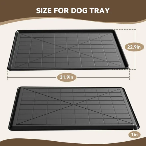 Miniatura 2 de Holiwei Bandeja de plástico de 32 pulgadas para jaula de perro, 2 unidades, apta para jaula de perro de metal