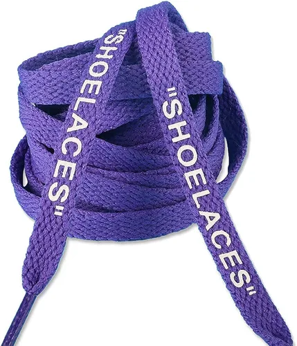 Miniatura 6 de Jurxy 3 pares de cordones planos impresos con texto, cordones de repuesto para zapatos deportivos, cordones de zapatos, 3.9ft, negro, blanco, morado
