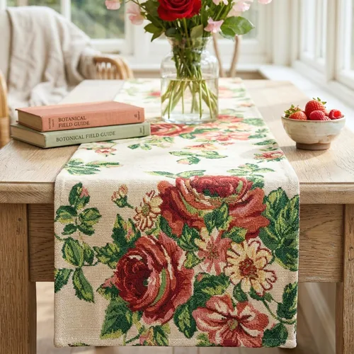 Miniatura 10 de Tache Home Fashion DB9046TR-13X48 - Camino de mesa con diseño de margaritas rojas y amarillas, color rojo y amarillo, 48 pulgadas
