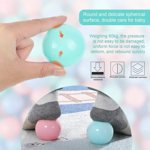 Miniatura 4 de TRENDBOX 100 piezas Bolas de Piscina de Bolas Macaron Bolas de Plástico para Piscina de Bolas Corralito de Juegos Bebés Niños Niñas Fiestas