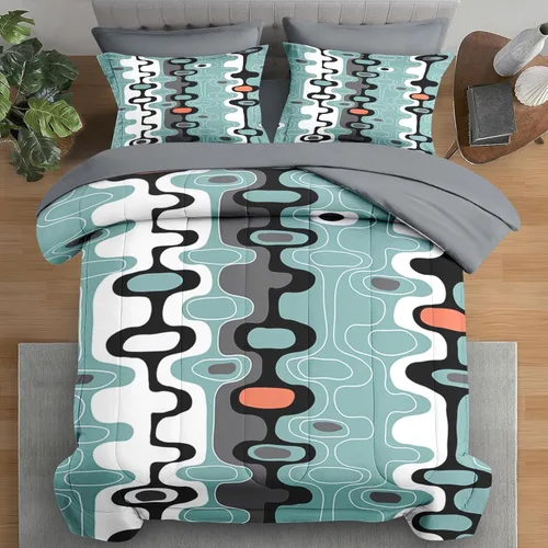 Miniatura 11 de Pamnest Juego de edredón tamaño individual, ropa de cama retro de 5 piezas para niños y adultos, juego de sábanas con estética hippie para niños