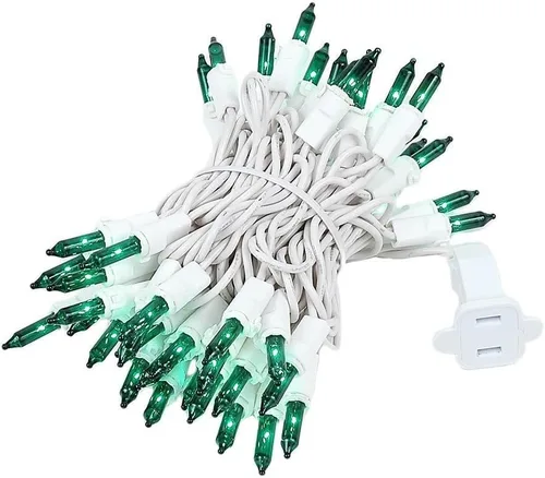 Miniatura 13 de Novelty Lights Mini cadena de luces incandescentes de 11 pies, 50 bombillas, ámbar con espacio de 2.5 pulgadas en cable blanco, mini luces de grado