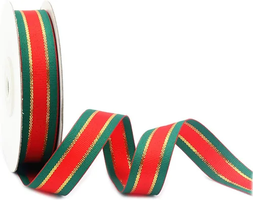Miniatura 12 de Cinta de Navidad a cuadros 25 yardas cada rollo 100% poliéster con borde tejido gingham para manualidades navideñas, envoltura de regalos