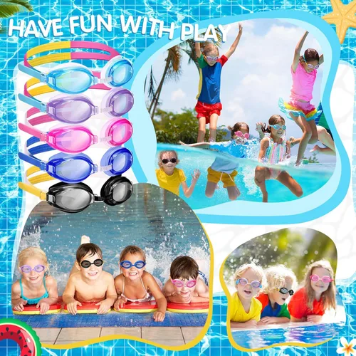 Miniatura 2 de Macarrie Paquete de 50 gafas de natación para niños, gafas de natación para niños, gafas de natación antivaho sin fugas
