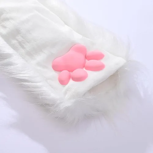 Miniatura 3 de Furry Costume Cosplay Set For Women 3d Toe Beans Gloves Cat Tail Clip Ears Leg Warmers Fluffy Party Toys For Gift