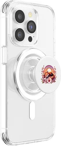 Miniatura 3 de Kawaii Funny Red Panda Rainbow Japanese Cherry Blossom PopSockets MagSafe PopGrip para iPhone