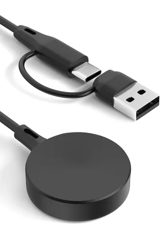 Cargador USB C/A 2 en 1 compatible con Samsung Galaxy Watch 8/8 Classic /7/6/6 Classic/5 Pro/5/4/3/FE/Ultra 2025/2024/Active 1/2 Cable magnético de