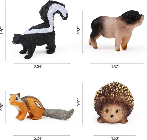 Miniatura 2 de 16 piezas de figuras de animales del bosque para bebés, figuras de criaturas del bosque, juguetes en miniatura, adornos para pasteles y cupcakes