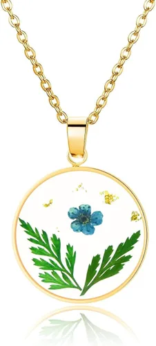 Miniatura 23 de Pressed Flower Necklace Gift for Women Personalized Handmade Necklaces Birth Flower Necklace