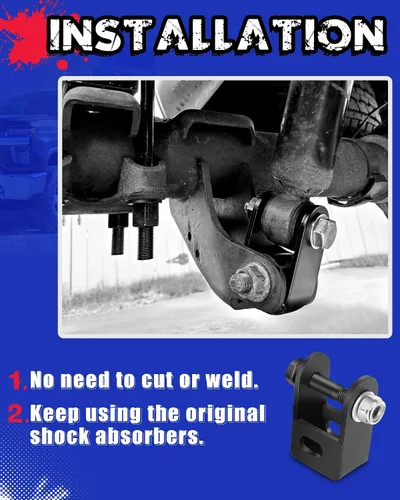 Miniatura 4 de KSP Extensores de Amortiguadores Delanteros para Camiones de Servicio Pesado de 8 Tuercas, Kit de Extensión de Amortiguadores de 1"-3" para Chevy