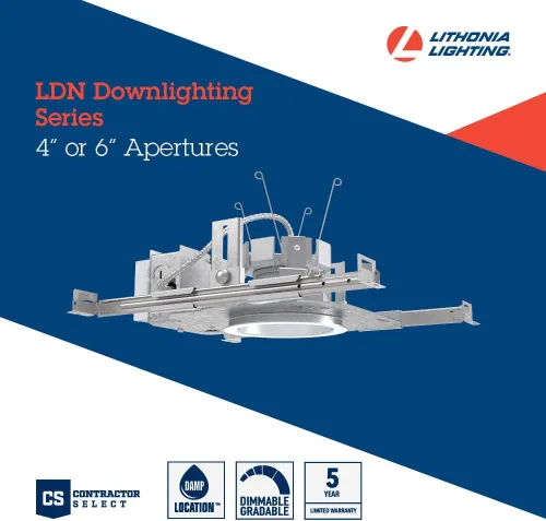 Miniatura 4 de Lithonia LDN4 35/10 MVOLT GZ10 HSG LDN 4 REDONDAS, 3500 K, 1000 LUMENES, 120/277 V, Atenuación genérica al 10%, VIVIENDA