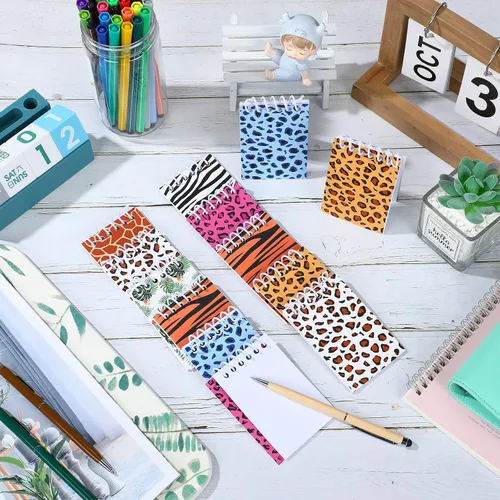Miniatura 4 de Dianelhall 24 cuadernos pequeños de animales salvajes, cuadernos pequeños de bolsillo en espiral, animales de la selva, leopardo, guepardo