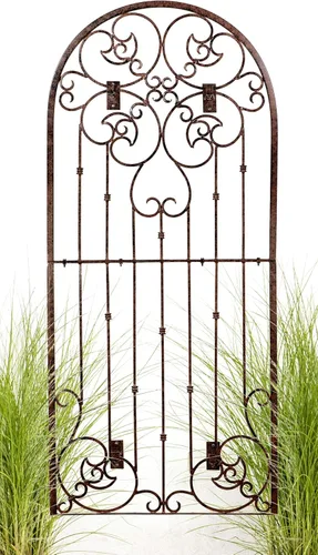 Miniatura 9 de H Potter Enrejado de jardín para plantas trepadoras, panel de pared al aire libre de hierro forjado de metal para vides y flores